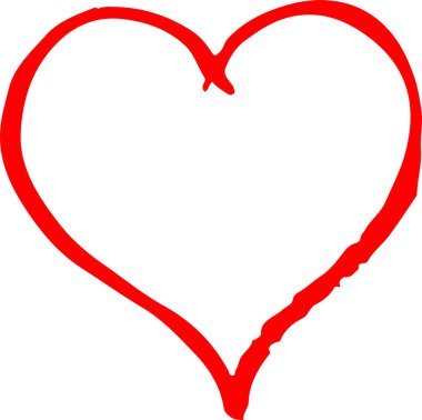 El çizimi Kalp ikonu aşk işareti tasarımı