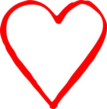 El çizimi Kalp ikonu aşk işareti tasarımı