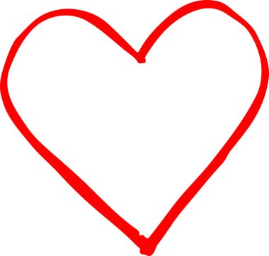 El çizimi Kalp ikonu aşk işareti tasarımı