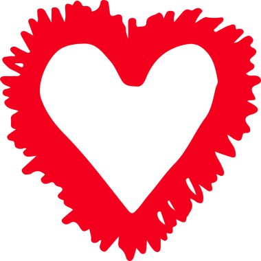 El çizimi Kalp ikonu aşk işareti tasarımı