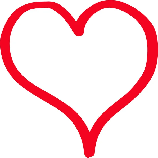Ручний Малюнок Значок Серця Любовний Знак Дизайн — стоковий вектор