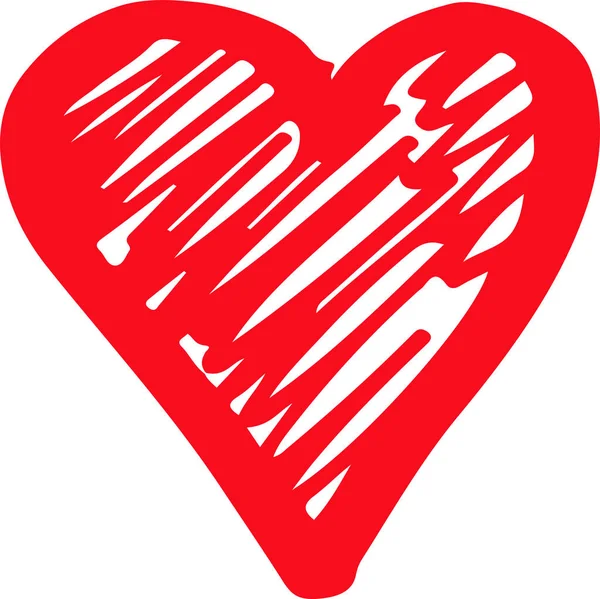 Hand Draw Heart Icon Love Sign Design — Stock Vector