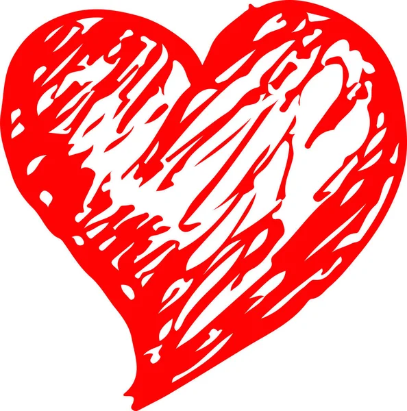 Dibujo Mano Corazón Icono Amor Signo Diseño — Archivo Imágenes Vectoriales