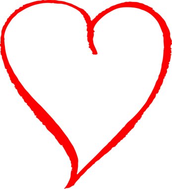 El çizimi Kalp ikonu aşk işareti tasarımı