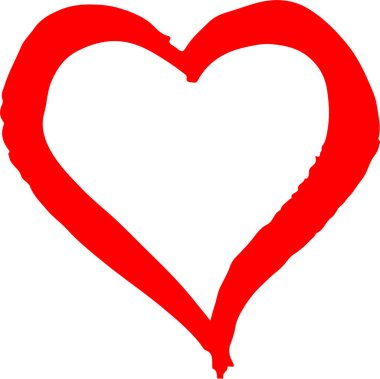 El çizimi Kalp ikonu aşk işareti tasarımı