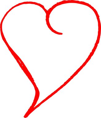 El çizimi Kalp ikonu aşk işareti tasarımı