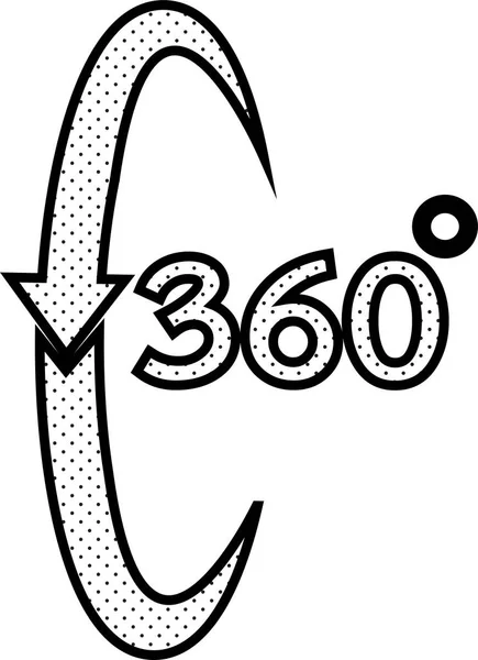 Simple 360 Degré Icône Signe Design — Image vectorielle