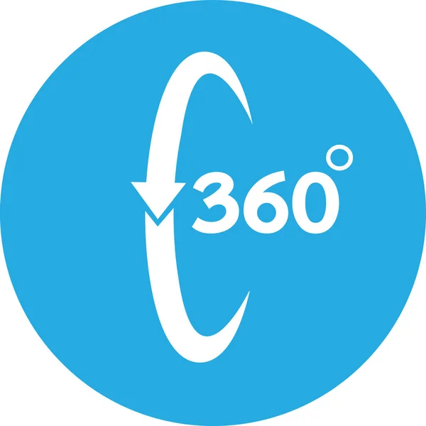 Eenvoudige 360 Graden Pictogram Ontwerp — Stockvector