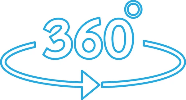 Простий 360 Градусів Значок Дизайну — стоковий вектор