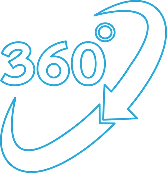 Simple 360 Degré Icône Signe Design — Image vectorielle