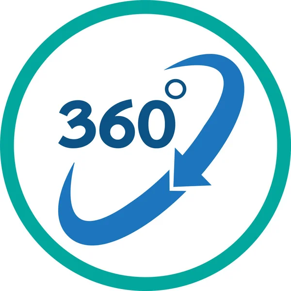 Simple 360 Degree Icon Sign Design — Stock Vector