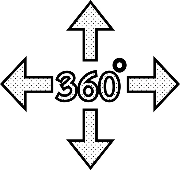 Diseño Simple Signo Icono 360 Grados — Archivo Imágenes Vectoriales