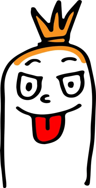 Carino Salsiccia Personaggio Cartone Animato Emozione Icona Segno — Vettoriale Stock