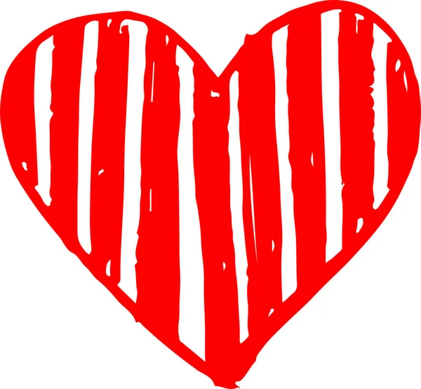 Hand Zeichnen Herz Symbol Liebe Zeichen Design — Stockvektor