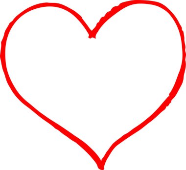 El çizimi Kalp ikonu aşk işareti tasarımı