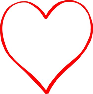 El çizimi Kalp ikonu aşk işareti tasarımı