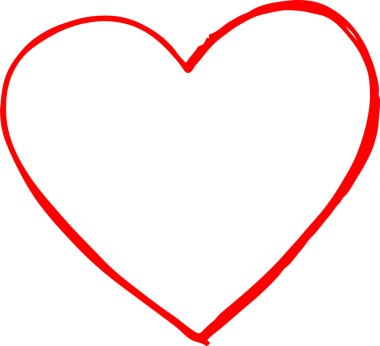 El çizimi Kalp ikonu aşk işareti tasarımı