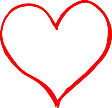 El çizimi Kalp ikonu aşk işareti tasarımı