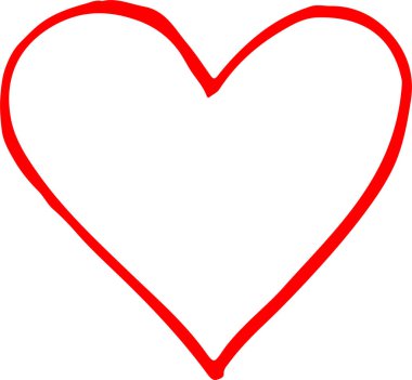 El çizimi Kalp ikonu aşk işareti tasarımı