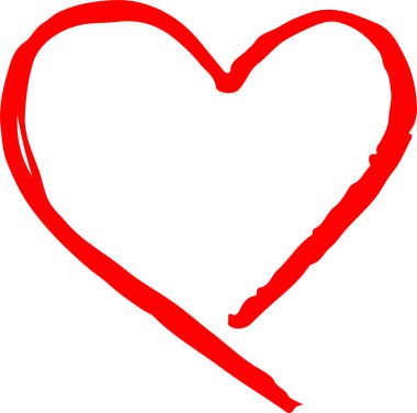 El çizimi Kalp ikonu aşk işareti tasarımı