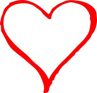 El çizimi Kalp ikonu aşk işareti tasarımı
