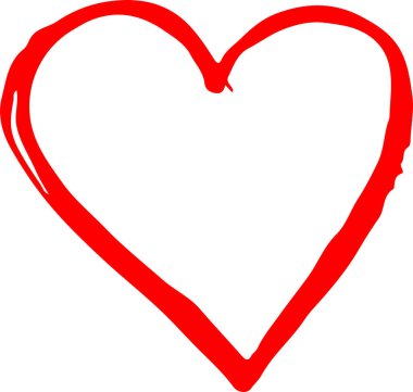 El çizimi Kalp ikonu aşk işareti tasarımı