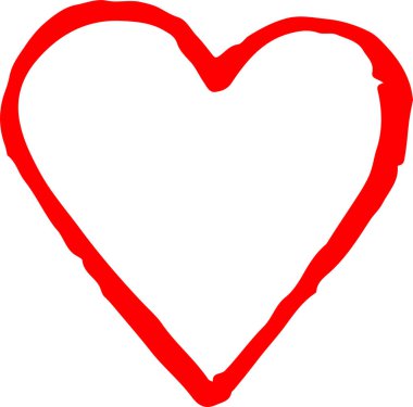 El çizimi Kalp ikonu aşk işareti tasarımı