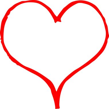 El çizimi Kalp ikonu aşk işareti tasarımı