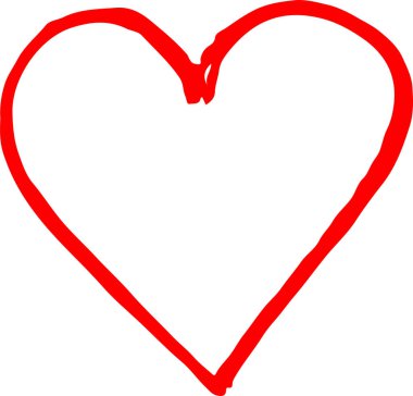 El çizimi Kalp ikonu aşk işareti tasarımı