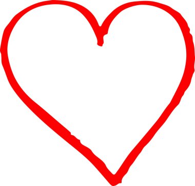 El çizimi Kalp ikonu aşk işareti tasarımı