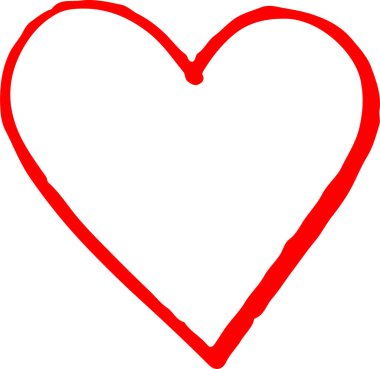 El çizimi Kalp ikonu aşk işareti tasarımı