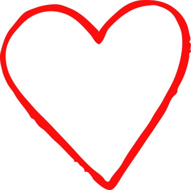 El çizimi Kalp ikonu aşk işareti tasarımı