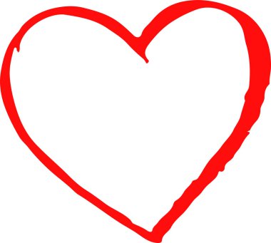 El çizimi Kalp ikonu aşk işareti tasarımı