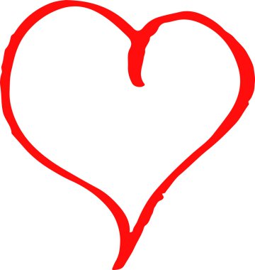 El çizimi Kalp ikonu aşk işareti tasarımı