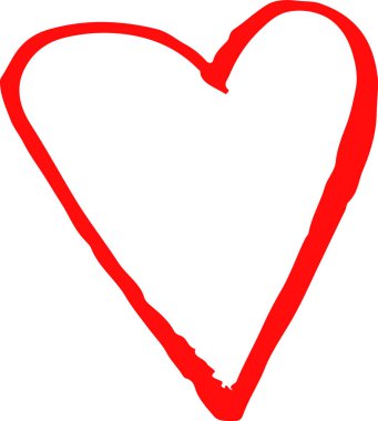 El çizimi Kalp ikonu aşk işareti tasarımı