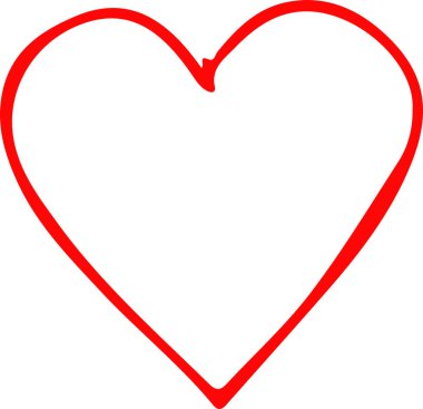 El çizimi Kalp ikonu aşk işareti tasarımı