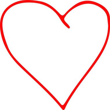 El çizimi Kalp ikonu aşk işareti tasarımı