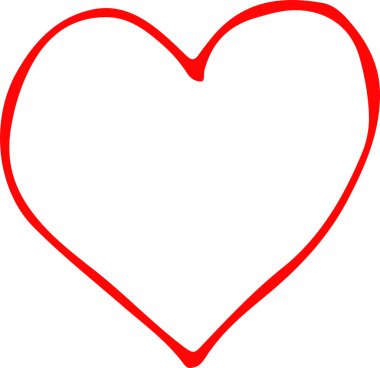 El çizimi Kalp ikonu aşk işareti tasarımı