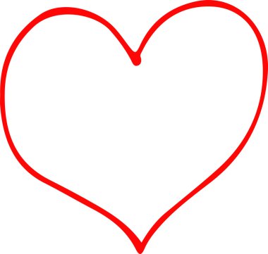 El çizimi Kalp ikonu aşk işareti tasarımı