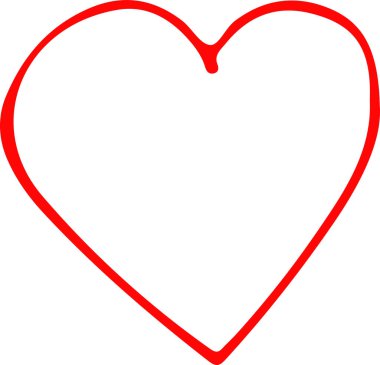 El çizimi Kalp ikonu aşk işareti tasarımı