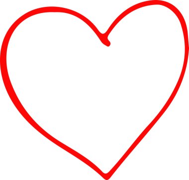 El çizimi Kalp ikonu aşk işareti tasarımı