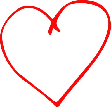 El çizimi Kalp ikonu aşk işareti tasarımı