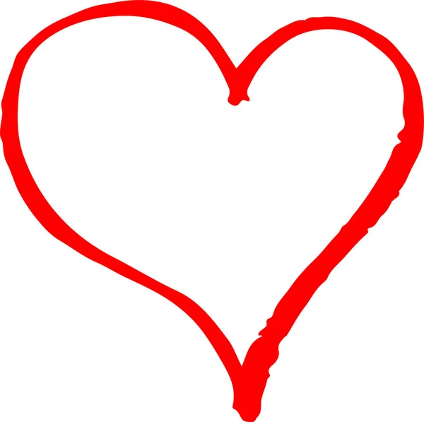 Hand Draw Heart Icon Love Sign Design — Stock Vector