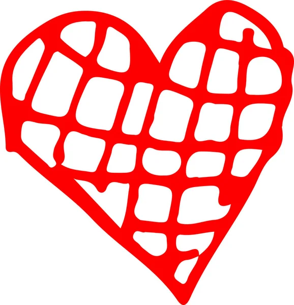 Dibujo Mano Corazón Icono Amor Signo Diseño — Vector de stock