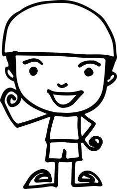 Sevimli çizgi film insanları çiz erkek ve kadın