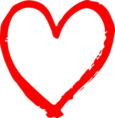 El çizimi Kalp ikonu aşk işareti tasarımı