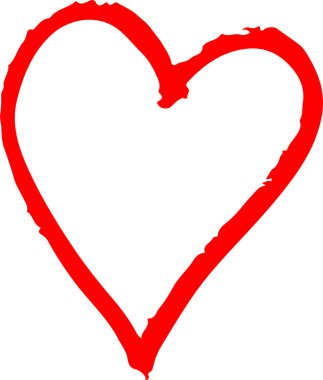 El çizimi Kalp ikonu aşk işareti tasarımı