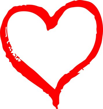 El çizimi Kalp ikonu aşk işareti tasarımı