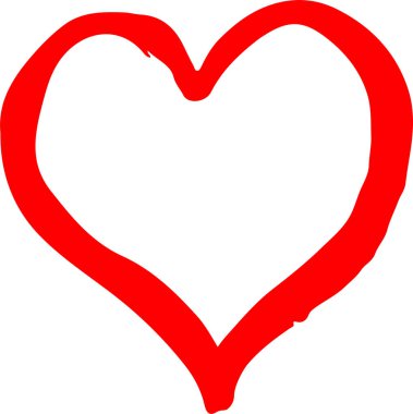 El çizimi Kalp ikonu aşk işareti tasarımı