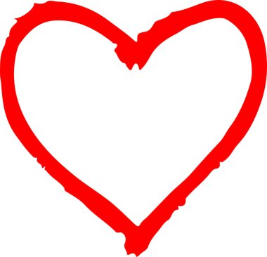 El çizimi Kalp ikonu aşk işareti tasarımı